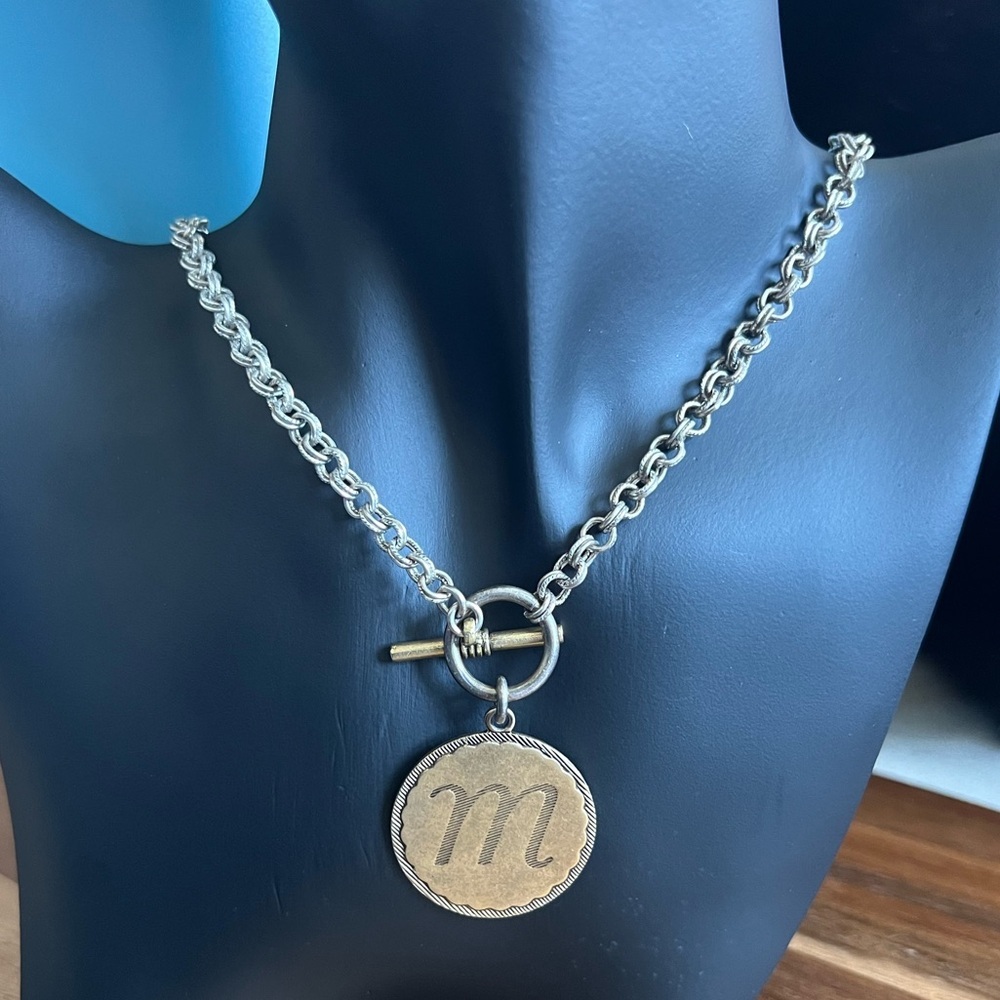 John Wind Toggle Sorority Gal M Initial Necklace